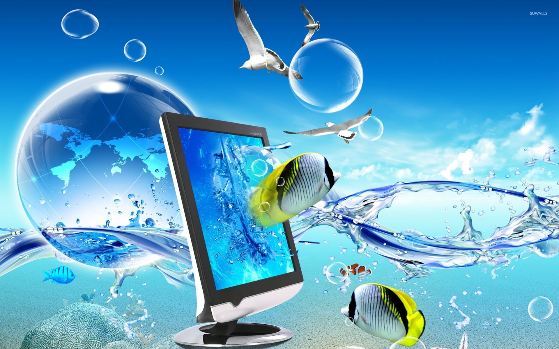 Peixe Saltando do Monitor